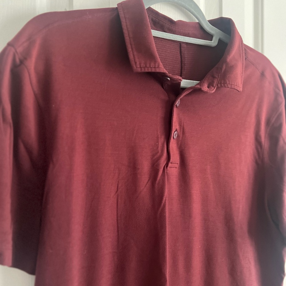 Lululemon Burgundy Athletic Polo Shirt
